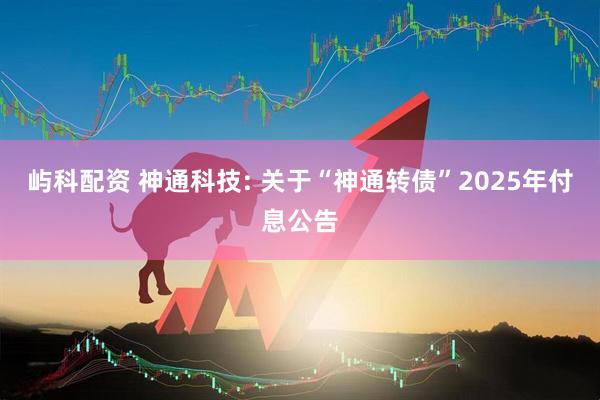 屿科配资 神通科技: 关于“神通转债”2025年付息公告